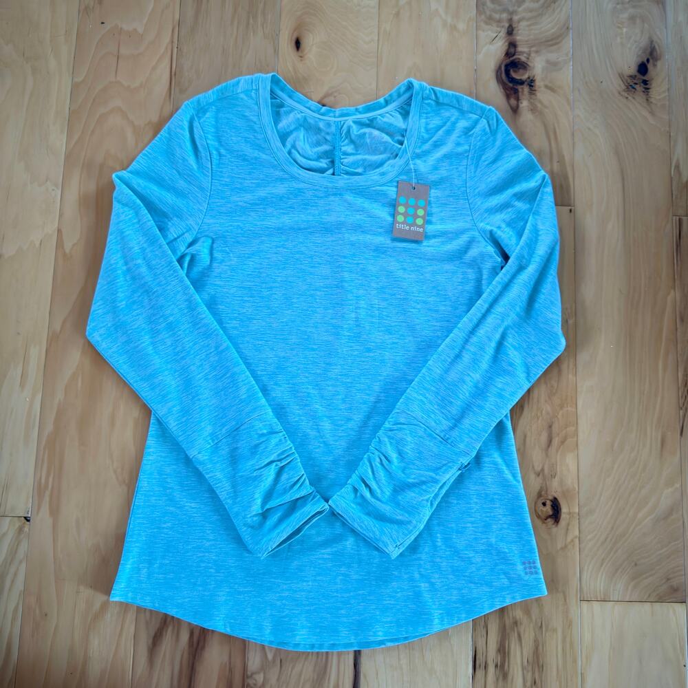 Title Nine Grace 2.0 Long Sleeve Top Marine Blu UPF 50 NWT Small